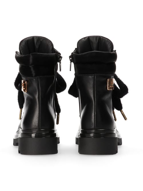 Stivali nero con logo oro ELISABETTA FRANCHI | E0149NERO